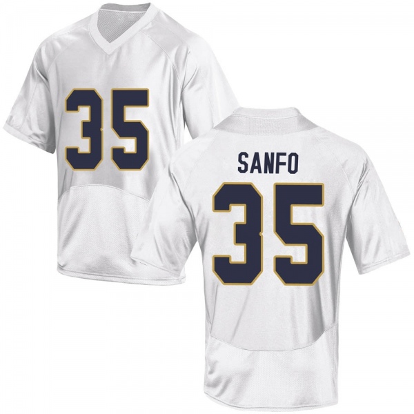 Hakim Sanfo Notre Dame Fighting Irish NCAA Youth #35 White Game College Stitched Football Jersey UYP4055EE